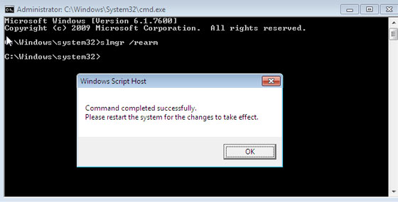 Windows Scripting Host - Command completed successfully